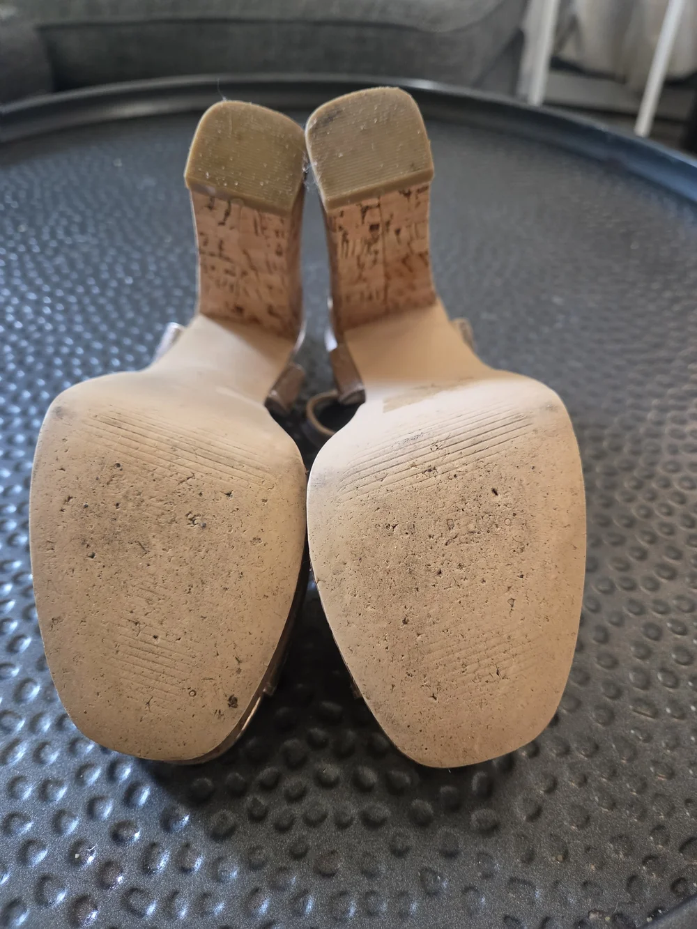 Steve Madden Metallic Rose Gold Cork Platform Heels
